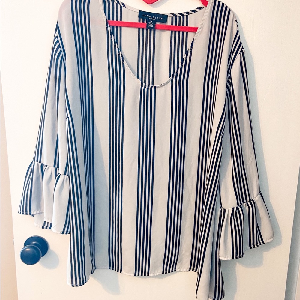 Striped Bell Sleeve Blouse